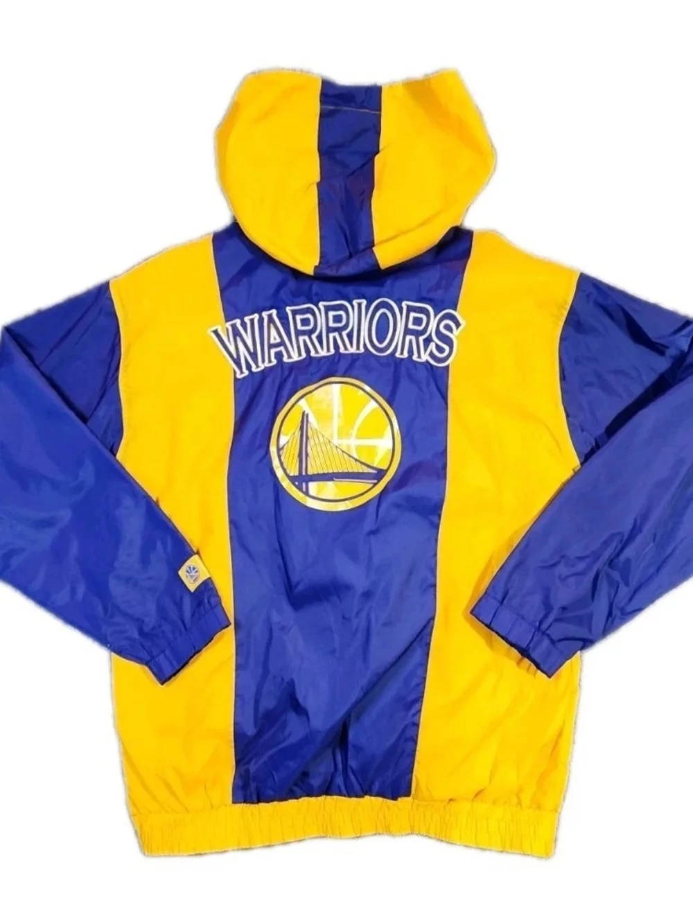 NBA Golden State Warriors Waterproof Windbreaker Hoodie 1/4 Zip Pullover Size S